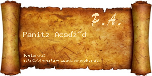 Panitz Acsád névjegykártya